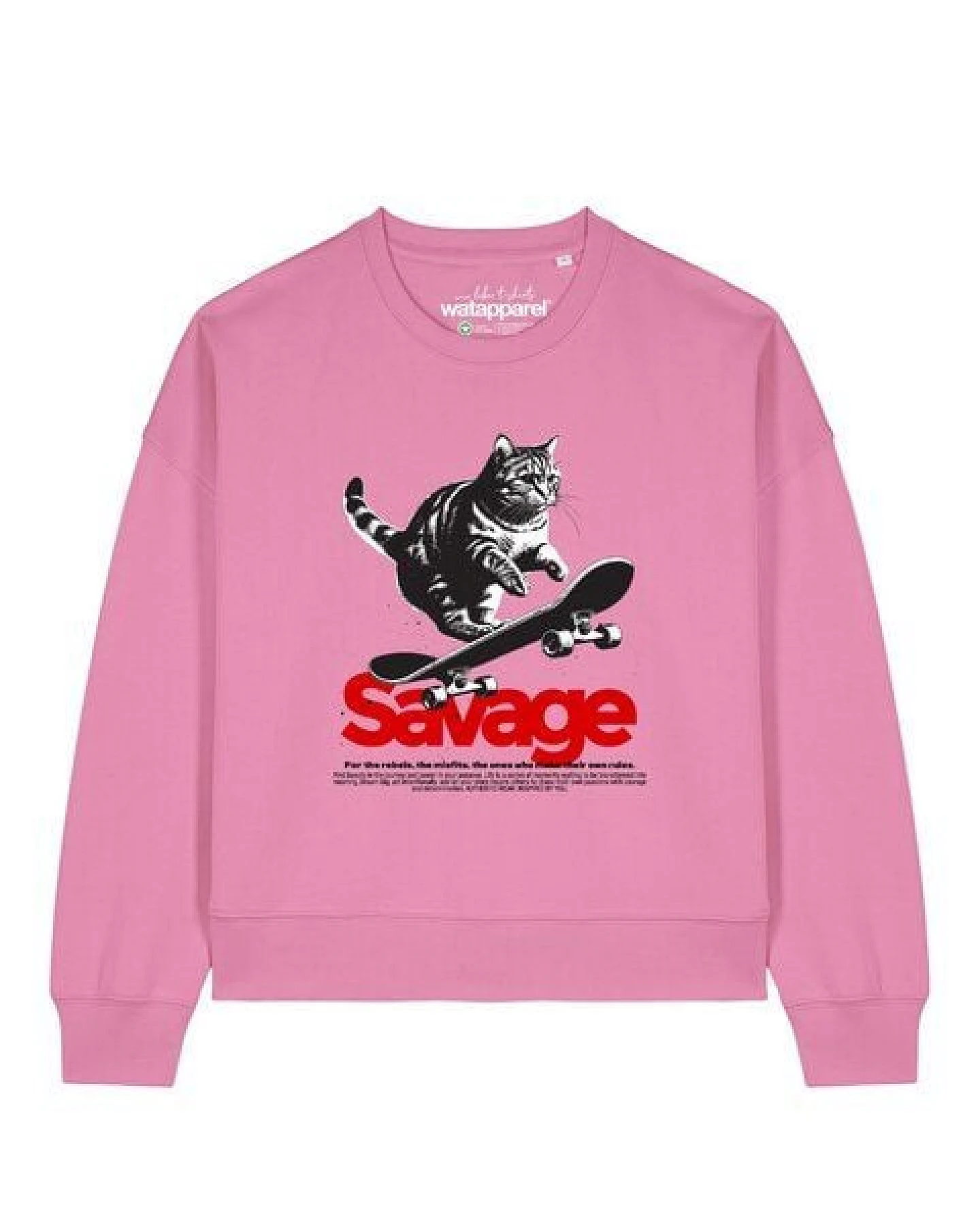 watapparel Sweatshirt Frauen Savage Cat – Ansicht 2