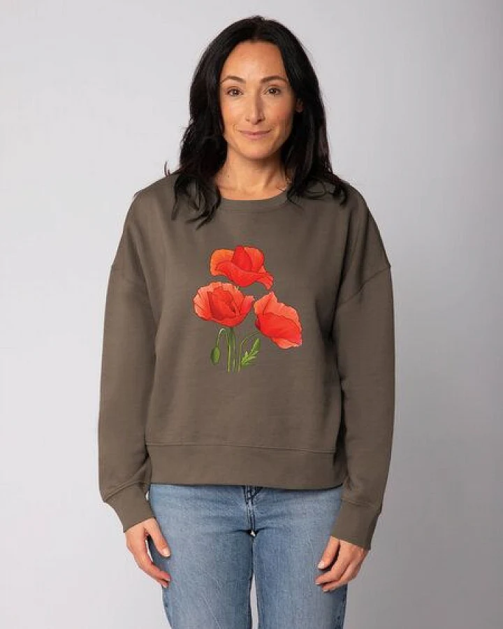 watapparel Sweatshirt Frauen Poppy Flowers