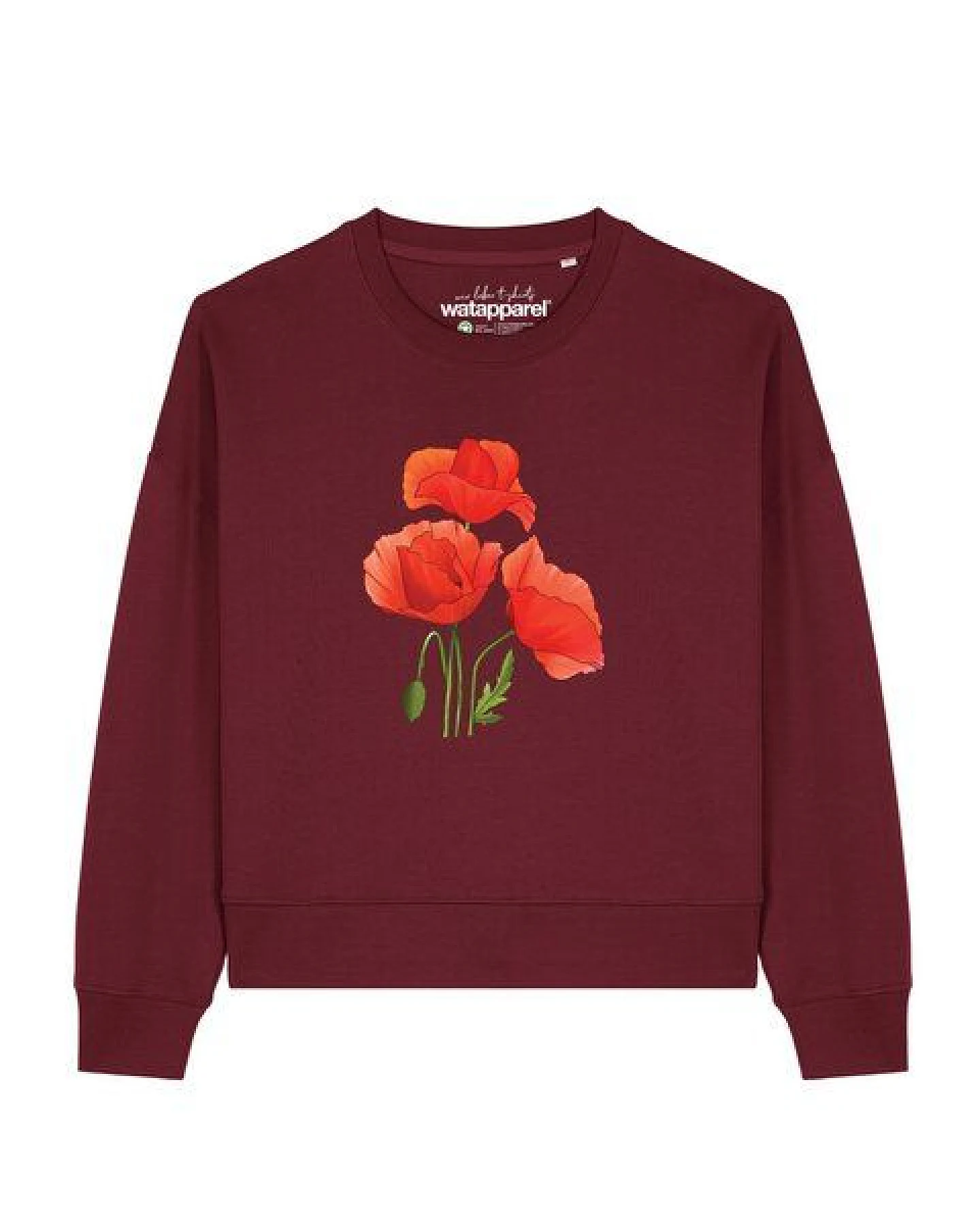 watapparel Sweatshirt Frauen Poppy Flowers – Ansicht 2