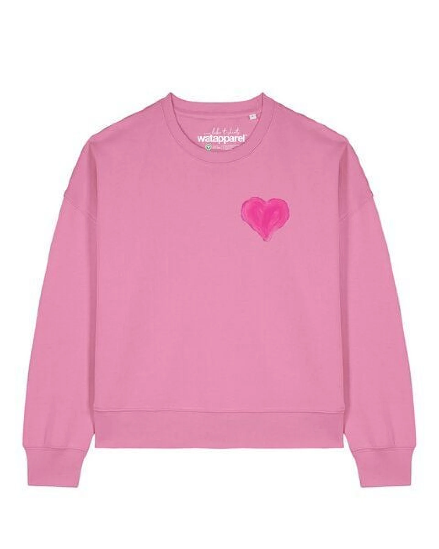 watapparel Sweatshirt Frauen Pink Heart – Ansicht 2