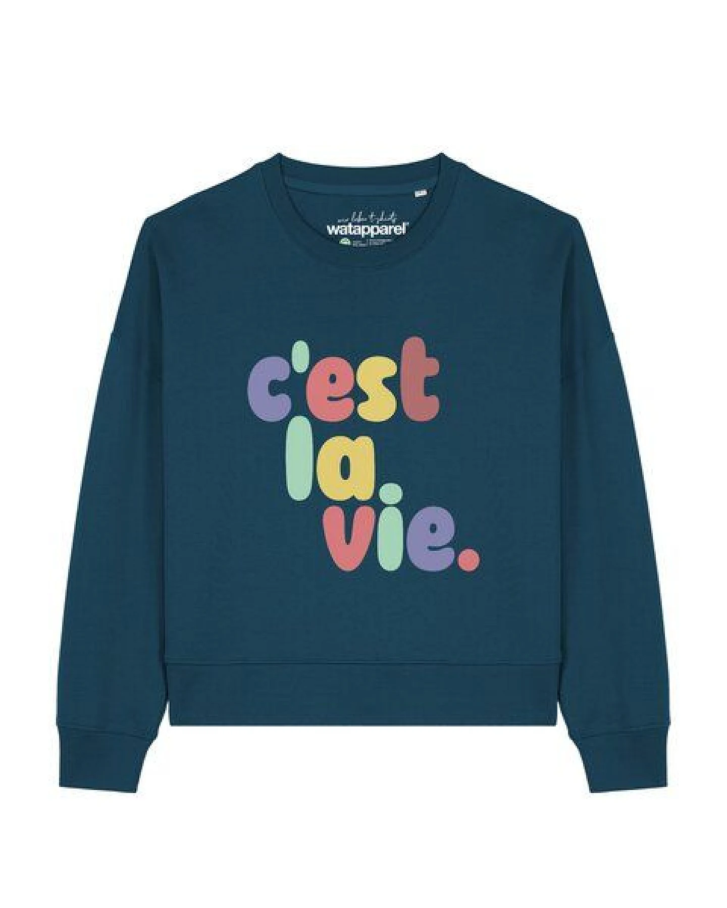 watapparel Sweatshirt Frauen c'est la vie – Ansicht 2