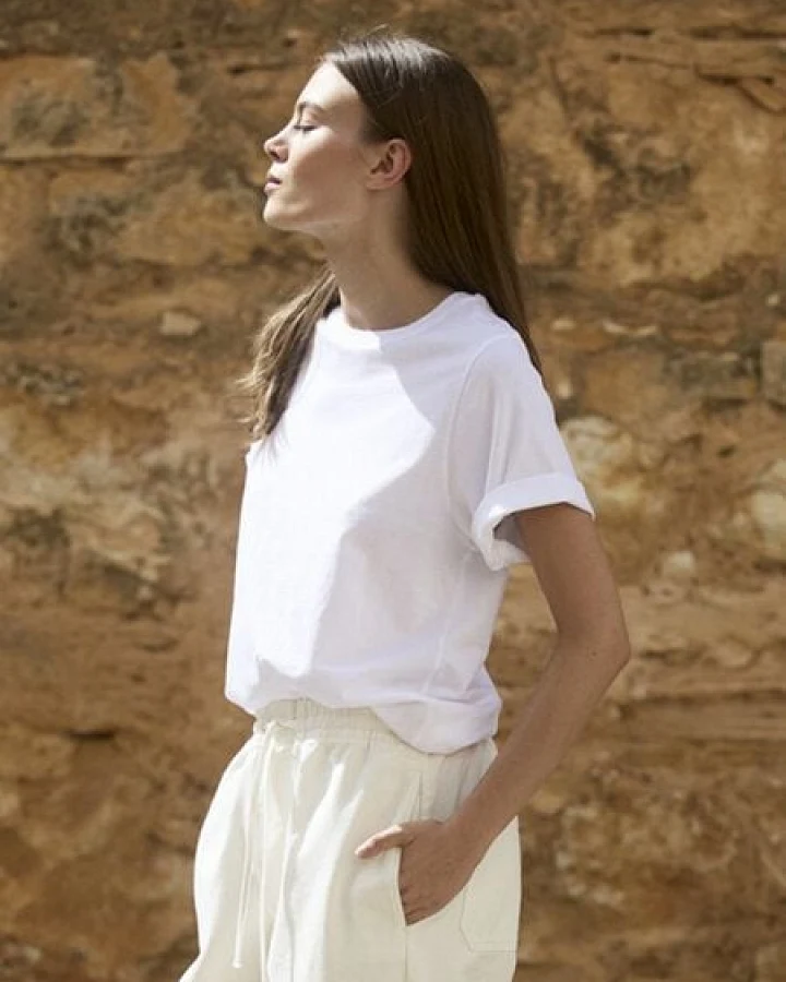 WOTE Damen T-Shirt - 100% Bio-Baumwolle (Rundhals, Relaxed Fit)