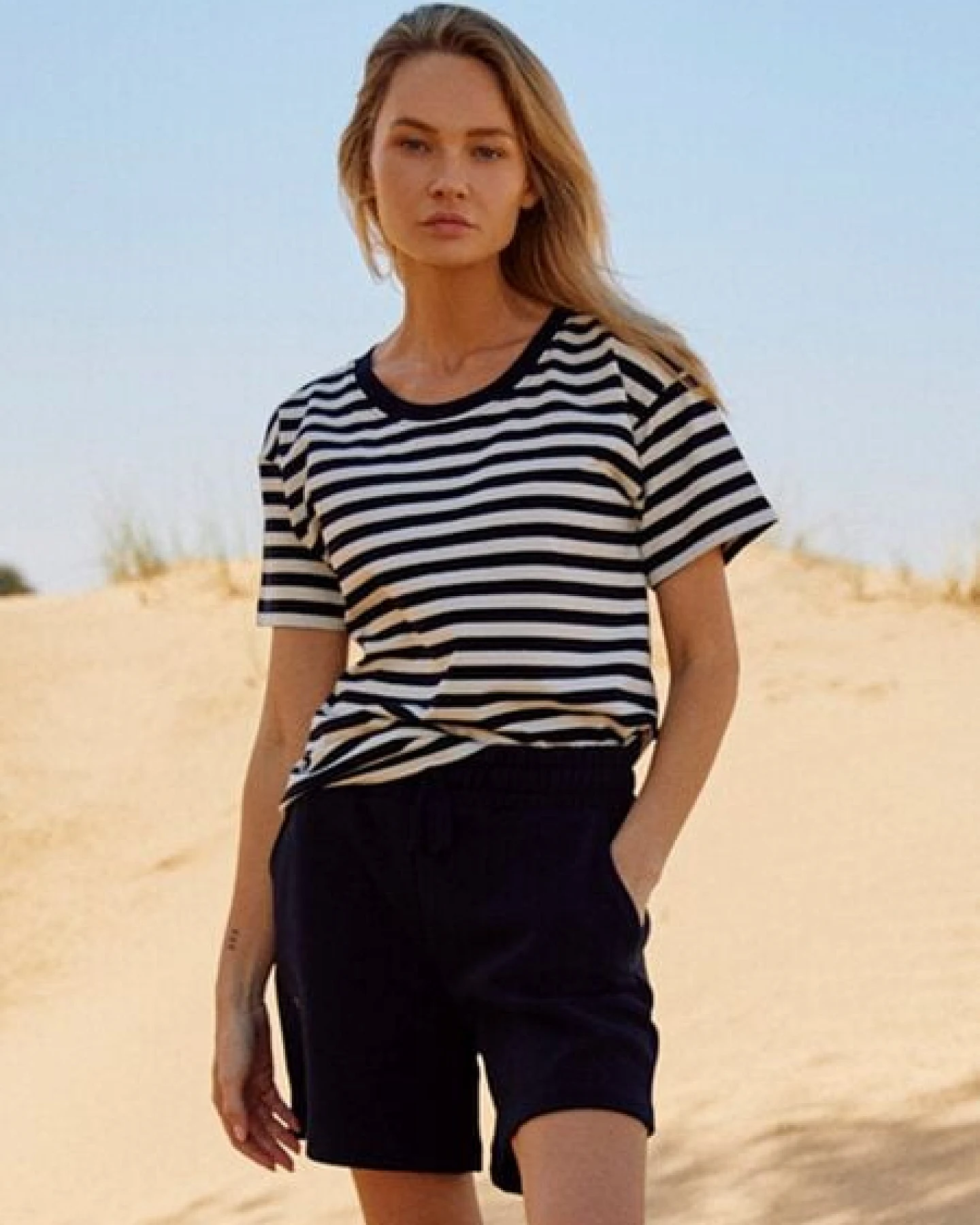 WOTE Gestreiftes Damen T-Shirt - Bio-Baumwolle & Elasthan (Relaxed Fit) – Ansicht 2