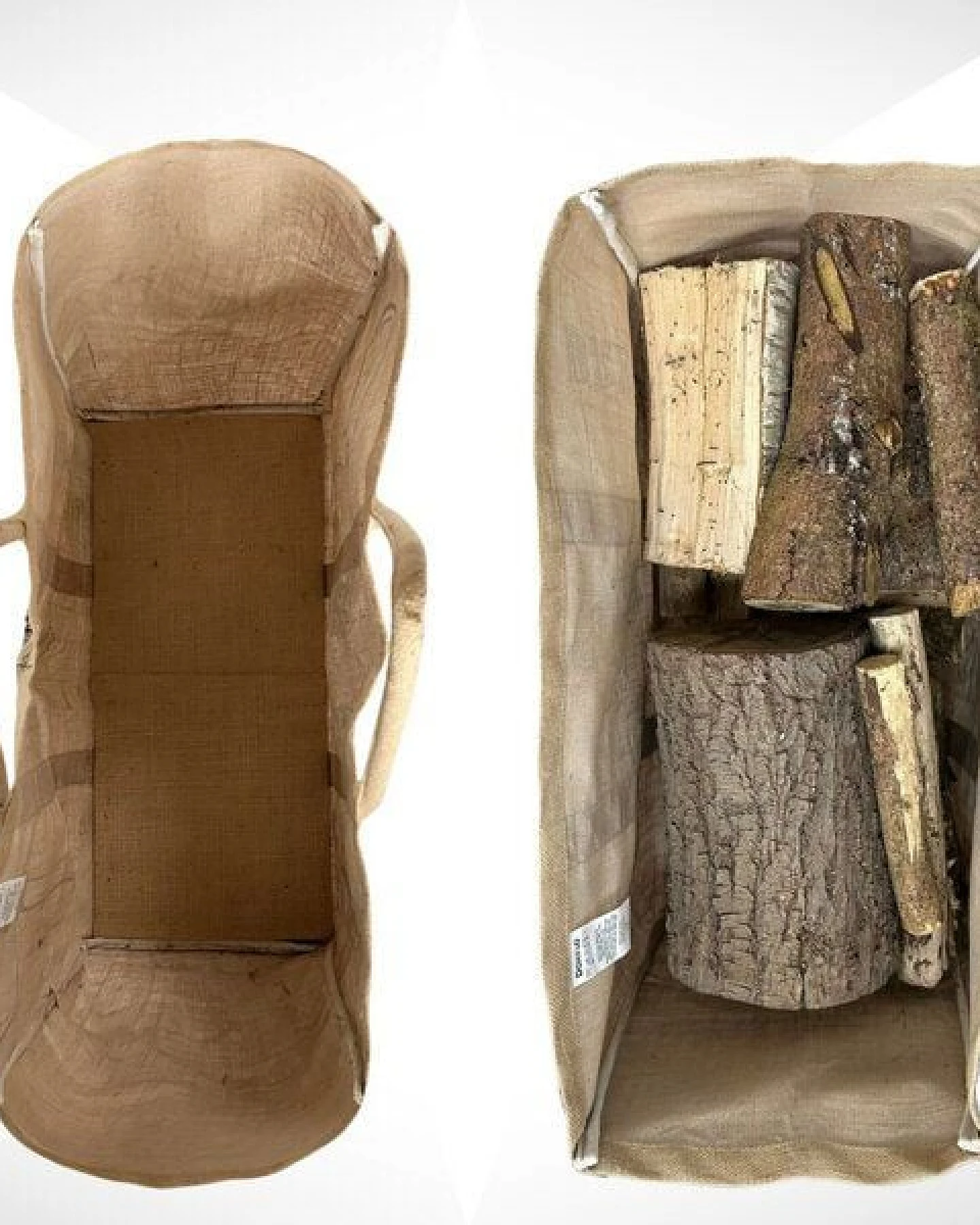 Domelo XL Brennholzkorb Jute Korb, Faltbarer Holzkorb Jutetasche als Aufbewahrungskorb für Einkauf, Holz, Zeitung oder Brennholz – Ansicht 3