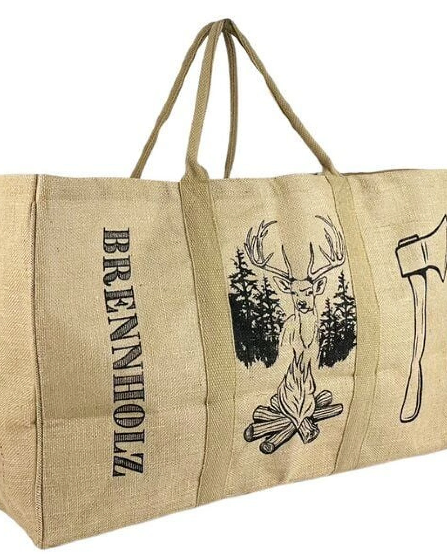 Domelo XL Brennholzkorb Jute Korb, Faltbarer Holzkorb Jutetasche als Aufbewahrungskorb für Einkauf, Holz, Zeitung oder Brennholz – Ansicht 4