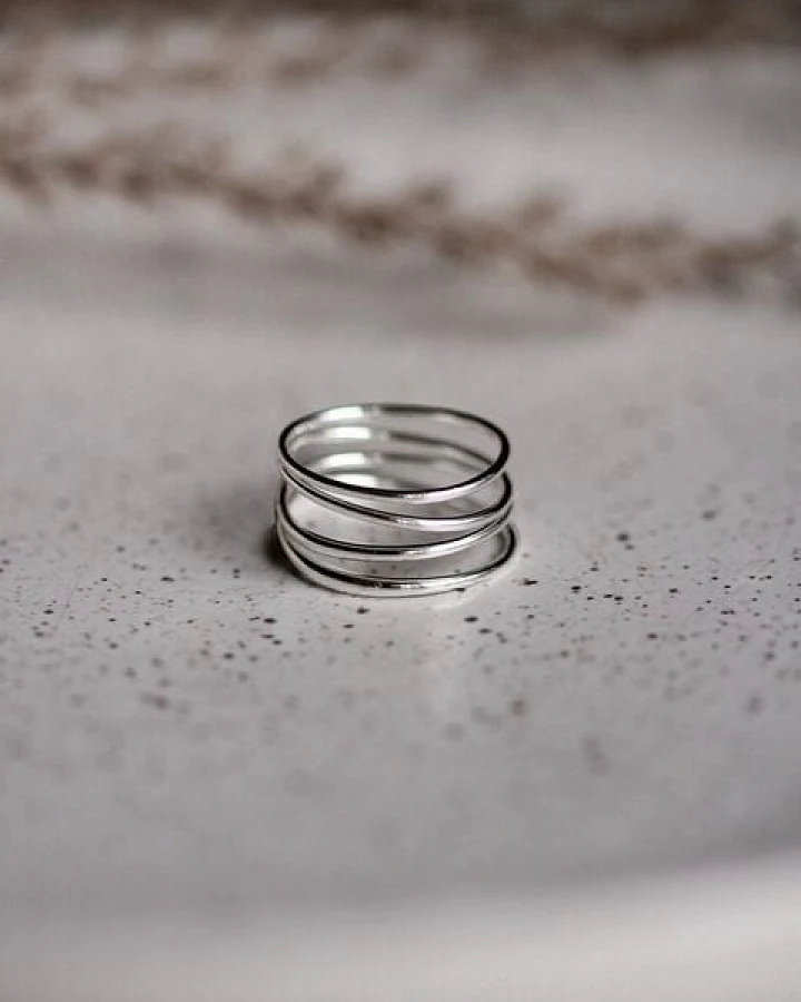 lille mus Ring 'Loop Basic' 925 Silber / vergoldet