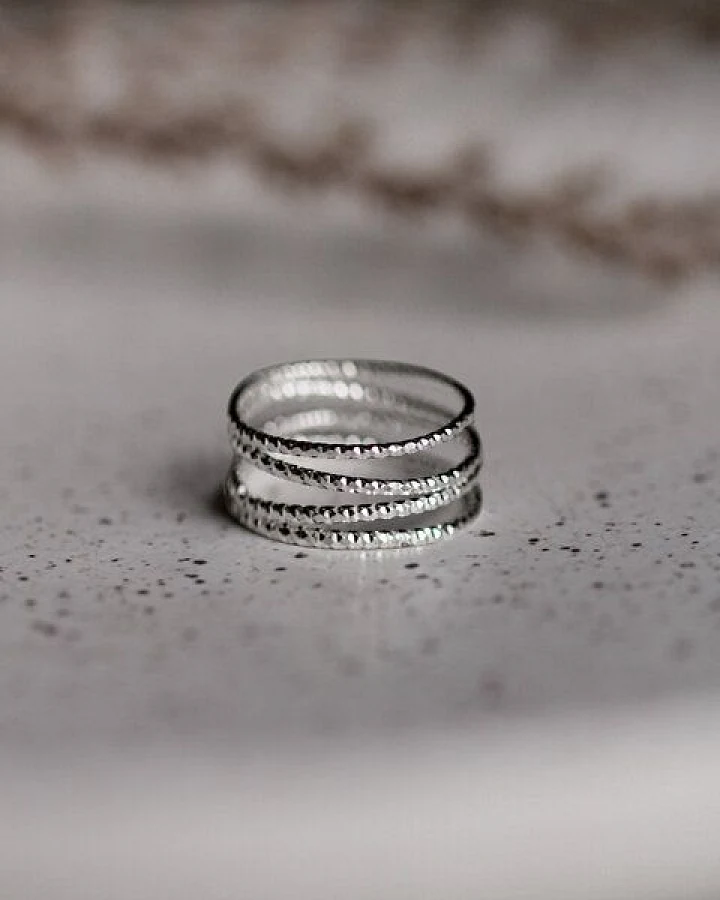 lille mus Ring 'Loop Glitzer' 925 Silber / vergoldet