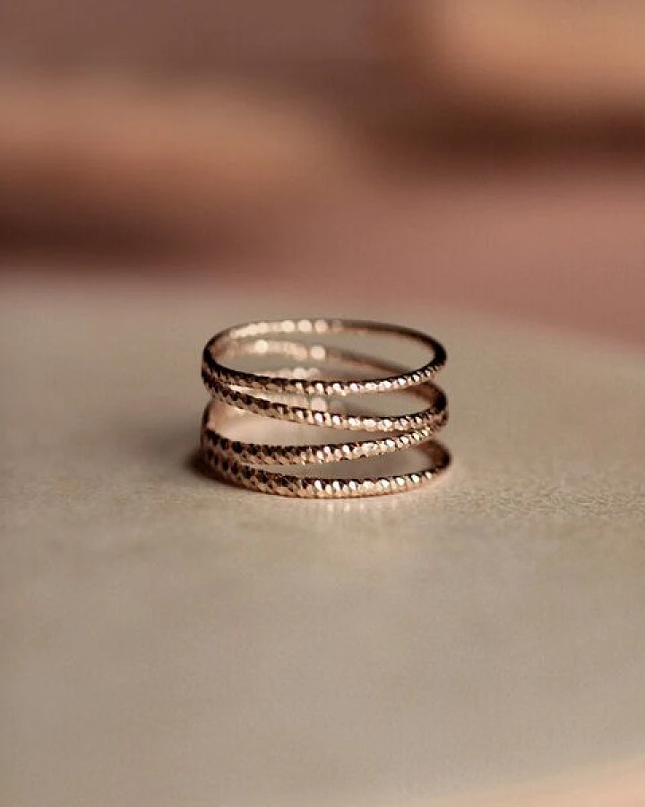lille mus Ring 'Loop Glitzer' 925 Silber / vergoldet