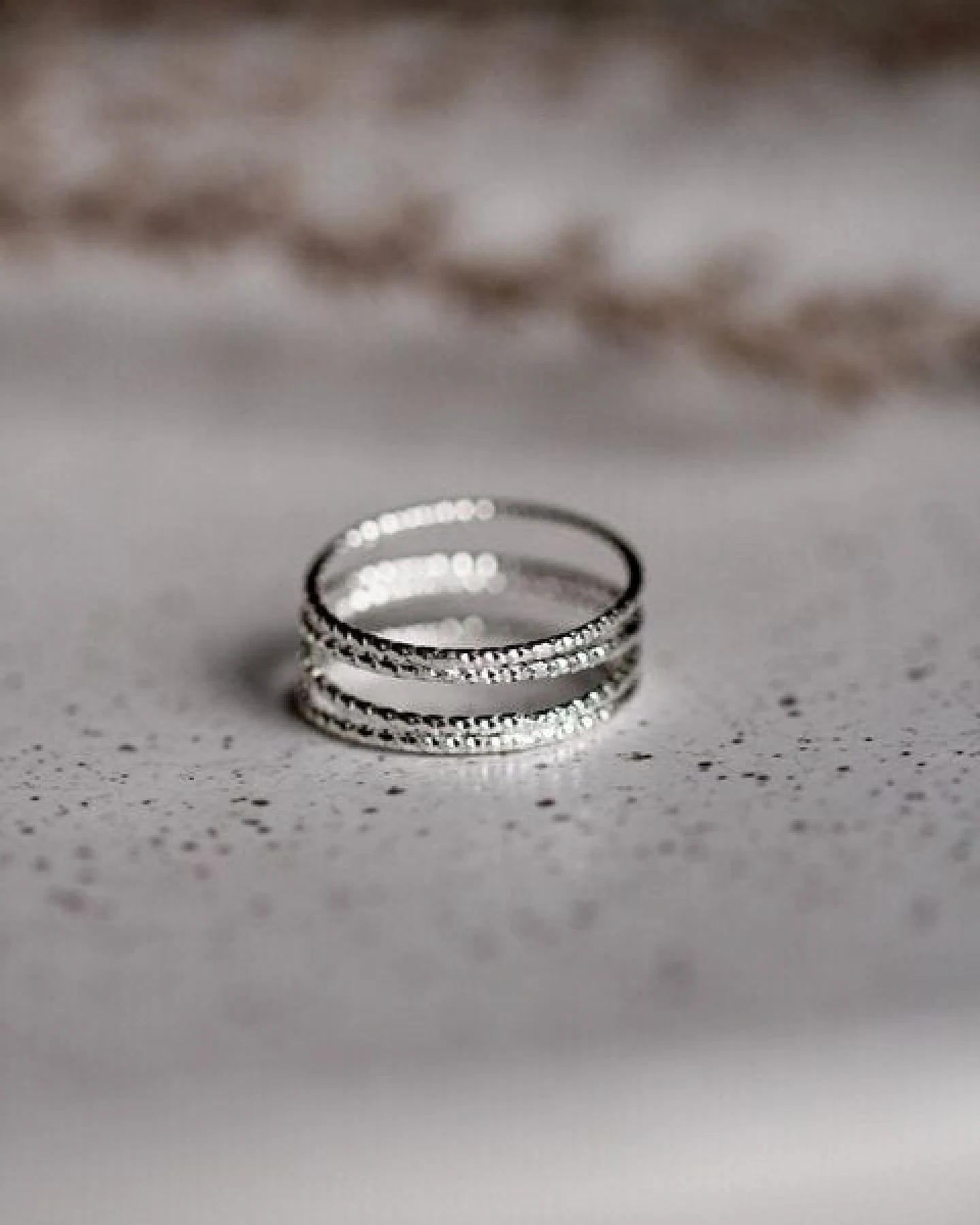lille mus Ring 'Loop Glitzer' 925 Silber / vergoldet – Ansicht 3
