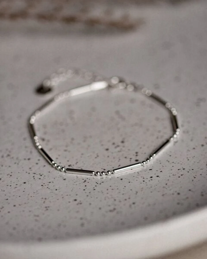 lille mus Armband 'Perlenstab' 925 Silber / vergoldet