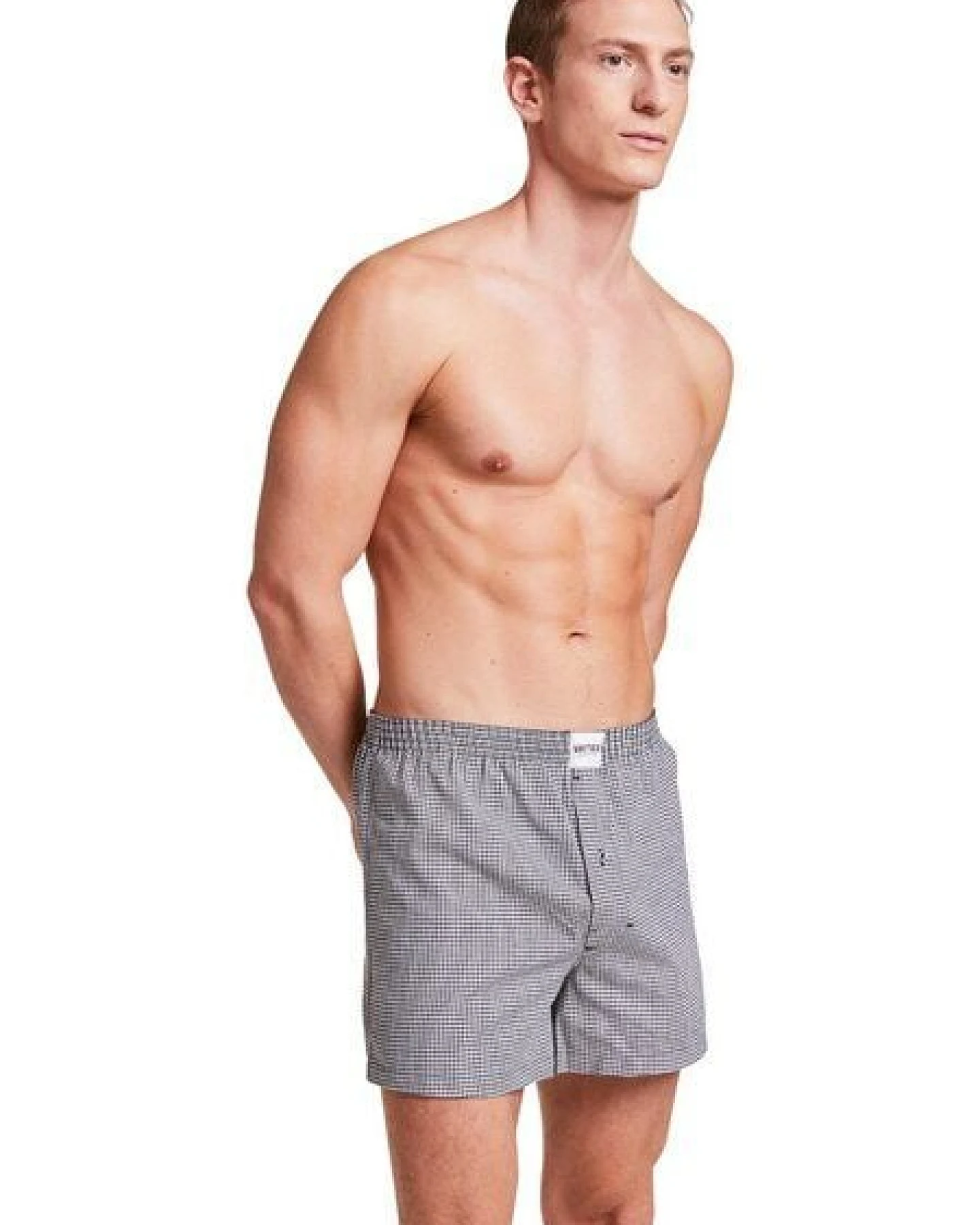 VATTER Boxer Short "Loose Larry" Schwarz/Weiß Kariert – Ansicht 2