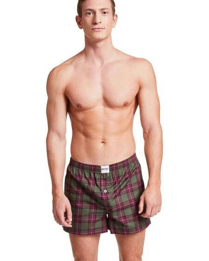 VATTER Boxer Short "Loose Larry" Rot/Grün Kariert