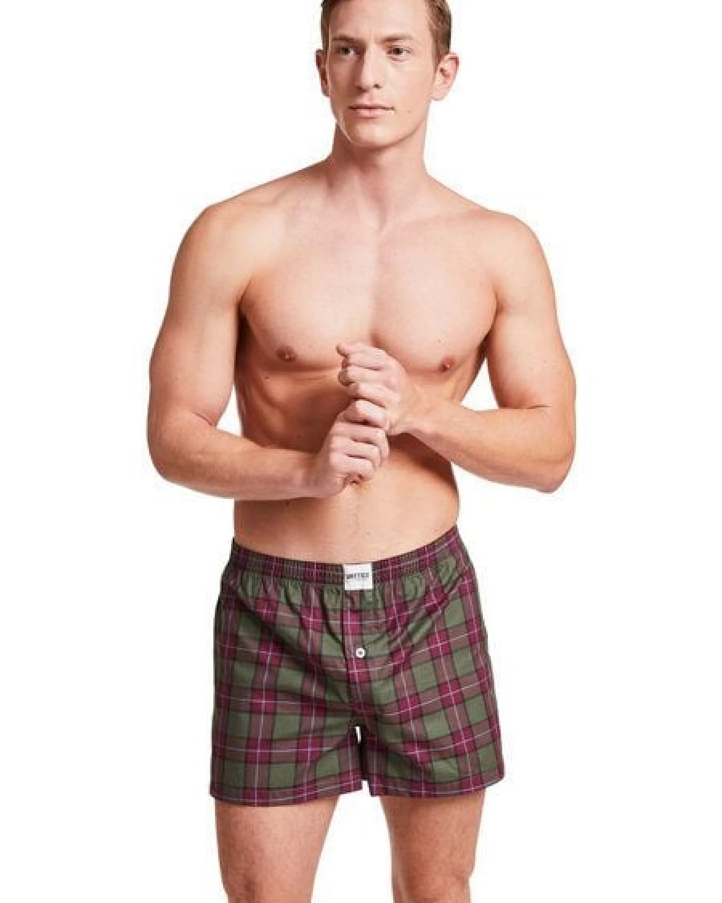 VATTER Boxer Short "Loose Larry" Rot/Grün Kariert – Ansicht 3