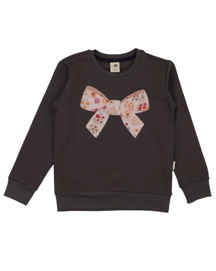 Kleinkinder Sweatshirt Anthrazit aus Baumwolle mit Elasthan – kuschelweicher Walkiddy Pullover für Alltag, Kita, Freizeit, Lagenlook & kühle Tage, nachhaltige Kinderkleidung