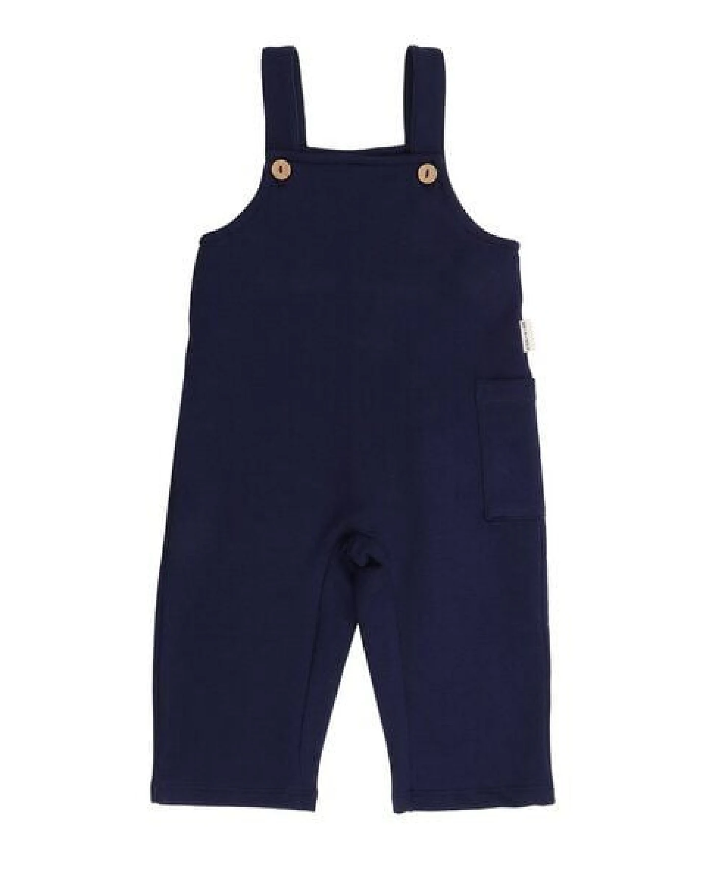 Kinder Latzhose GOTS zertifiziert, dunkelblau „Abyssal Depths“, Bio-Baumwolle, bequem – Walkiddy – Ansicht 2