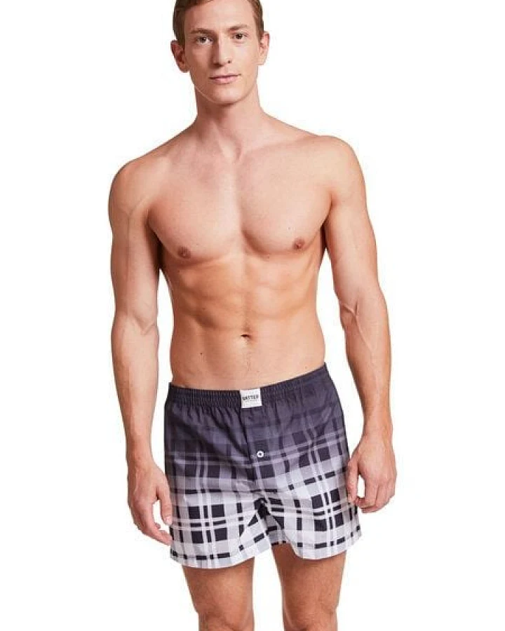 VATTER Boxer Short "Loose Larry" Schwarz/Weiß Faded