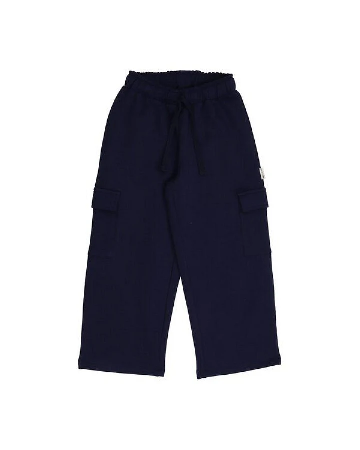 Kinder Hose GOTS-zertifiziert aus Bio-Baumwolle, dunkelblau, weites Bein, elastischer Bund – Walkiddy Abyssal Depths-Pants
