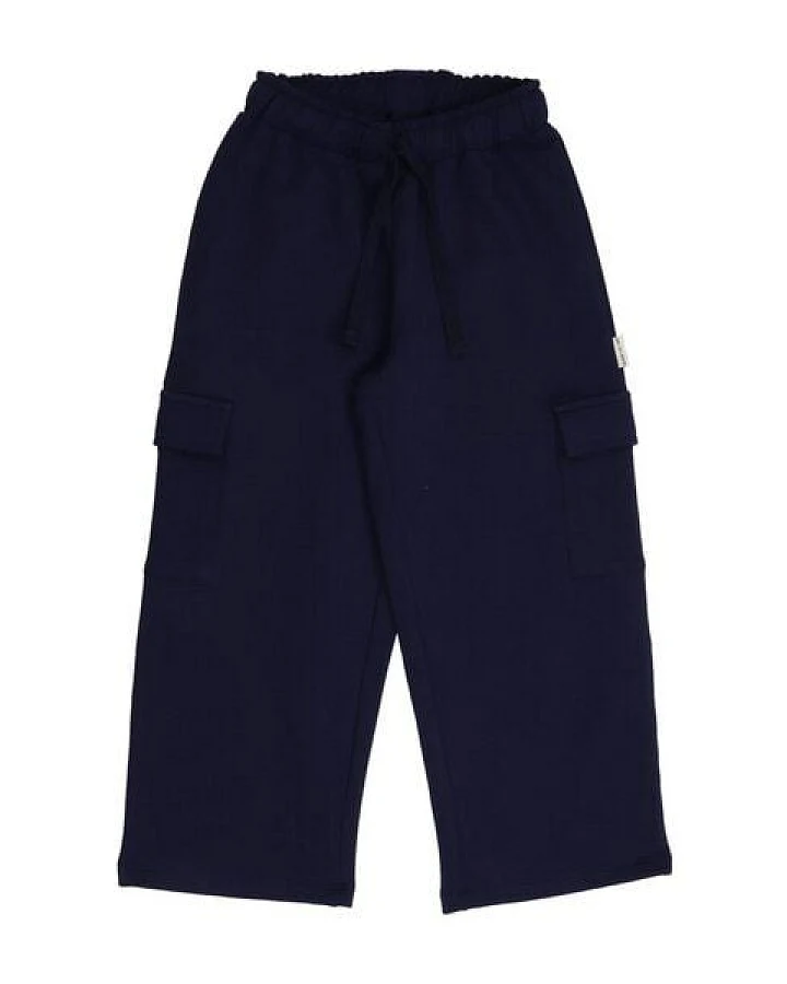 Kinder Hose GOTS-zertifiziert aus Bio-Baumwolle, dunkelblau, weites Bein, elastischer Bund – Walkiddy Abyssal Depths-Pants