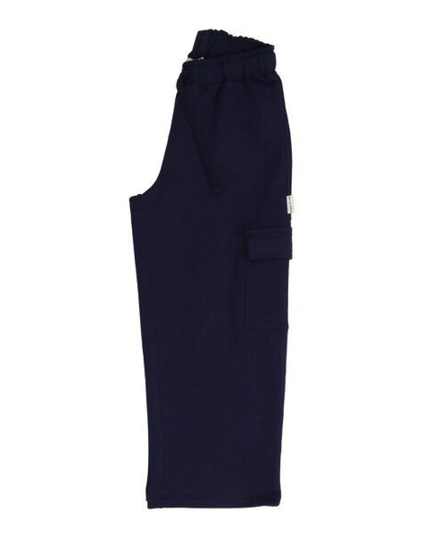 Kinder Hose GOTS-zertifiziert aus Bio-Baumwolle, dunkelblau, weites Bein, elastischer Bund – Walkiddy Abyssal Depths-Pants – Ansicht 3