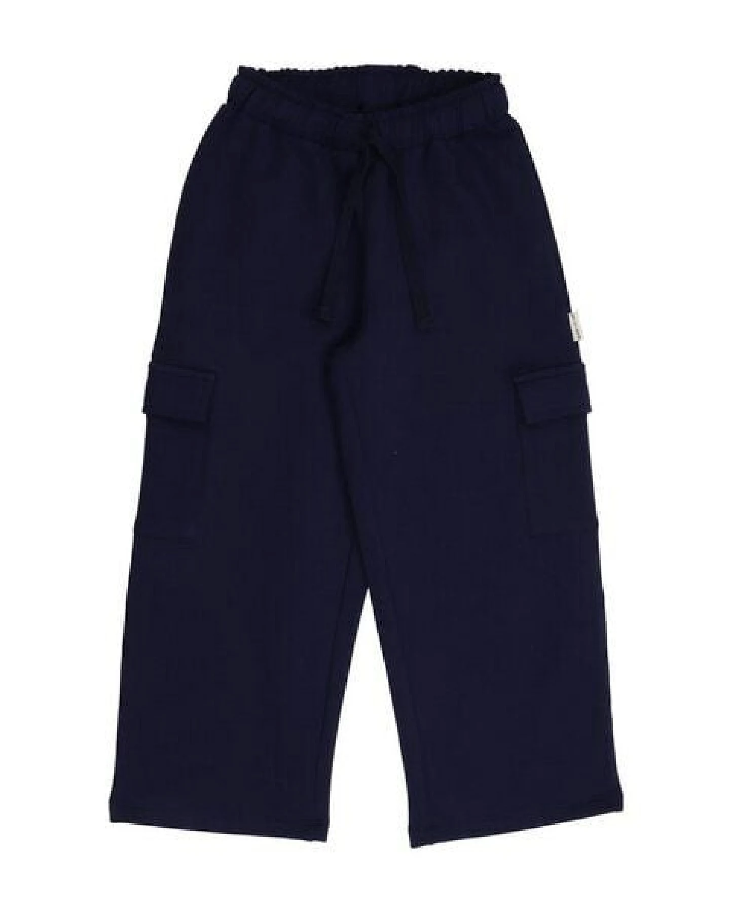 Kinder Hose GOTS-zertifiziert aus Bio-Baumwolle, dunkelblau, weites Bein, elastischer Bund – Walkiddy Abyssal Depths-Pants – Ansicht 2