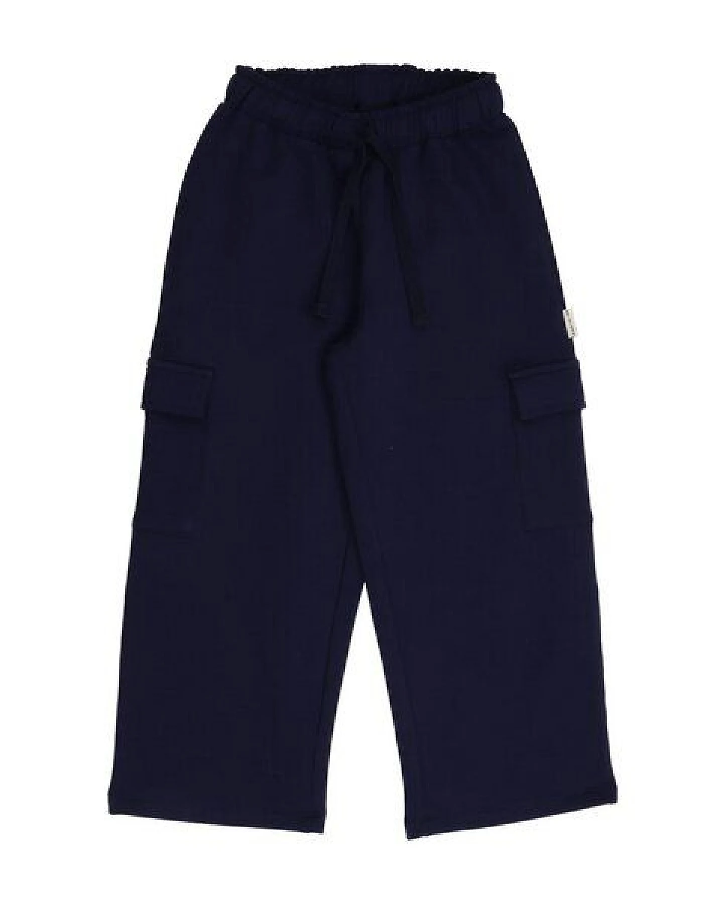 Kinder Hose GOTS-zertifiziert aus Bio-Baumwolle, dunkelblau, weites Bein, elastischer Bund – Walkiddy Abyssal Depths-Pants – Ansicht 2
