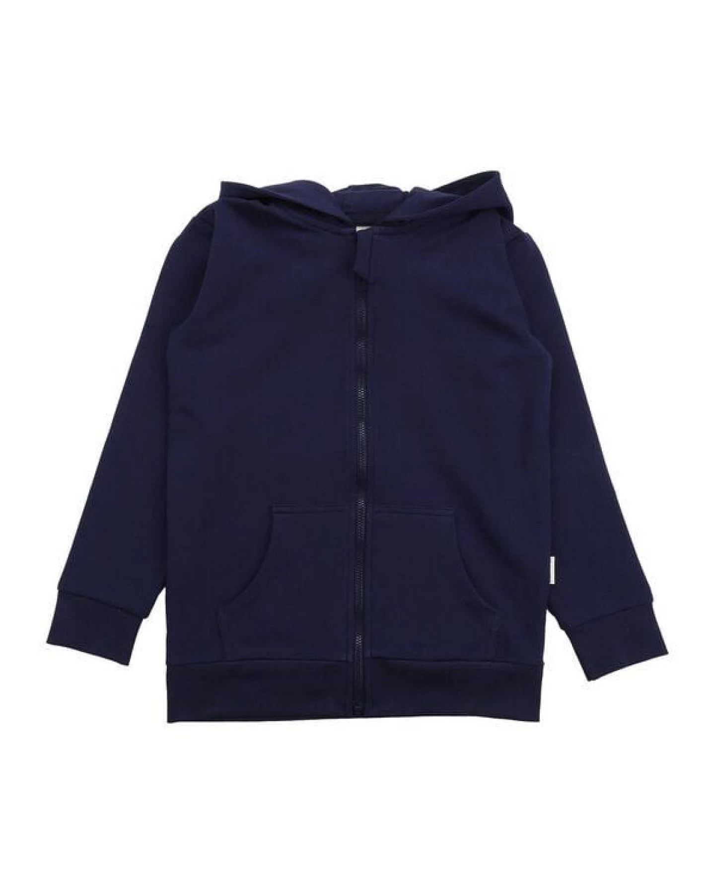 Kinder Sweatjacke GOTS zertifiziert, Bio-Baumwolle, dunkelblau, „Abyssal Depths“, Kapuze, weich – Walkiddy – Ansicht 2