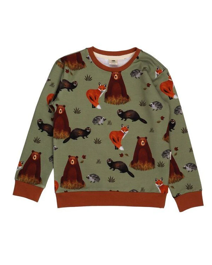 Kinder Sweatshirt Bio-Baumwolle Autumland-Print, kuschelig weich, GOTS-zertifiziert, ideal für kühlere Tage, hautfreundlich und langlebig im Alltag von Walkiddy