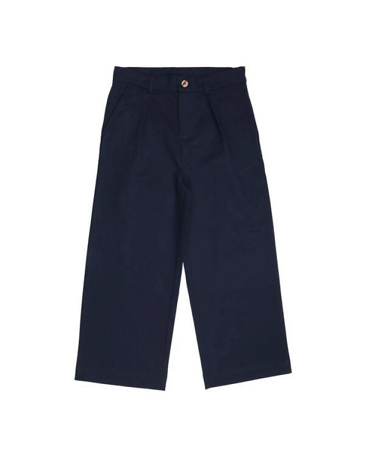 Kinderhose weit GOTS zertifiziert, Bio-Baumwolle, dunkelblau, „Abyssal Depths“, weich, bequemer Bund – Walkiddy