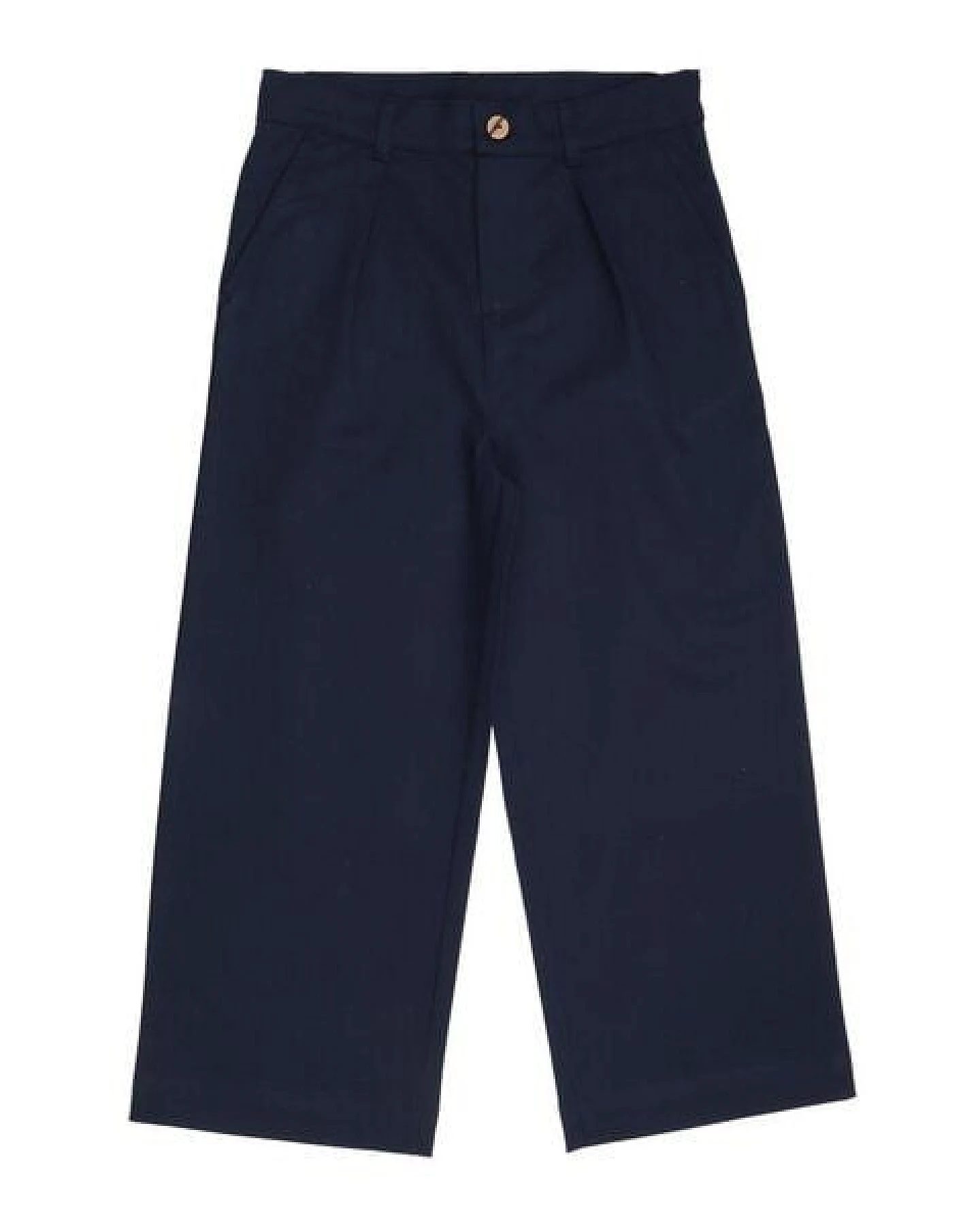 Kinderhose weit GOTS zertifiziert, Bio-Baumwolle, dunkelblau, „Abyssal Depths“, weich, bequemer Bund – Walkiddy – Ansicht 2