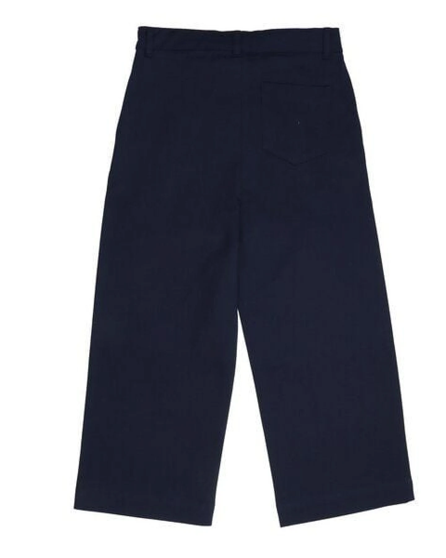 Kinderhose weit GOTS zertifiziert, Bio-Baumwolle, dunkelblau, „Abyssal Depths“, weich, bequemer Bund – Walkiddy – Ansicht 3
