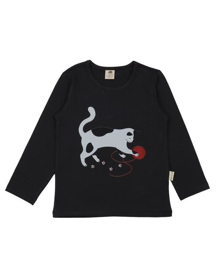 Mädchen Langarmshirt Anthrazit aus Baumwolle mit Elasthan – weiches Walkiddy Shirt für Schule, Freizeit & Alltag, ideal für empfindliche Kinderhaut und als Unterziehshirt im Winter
