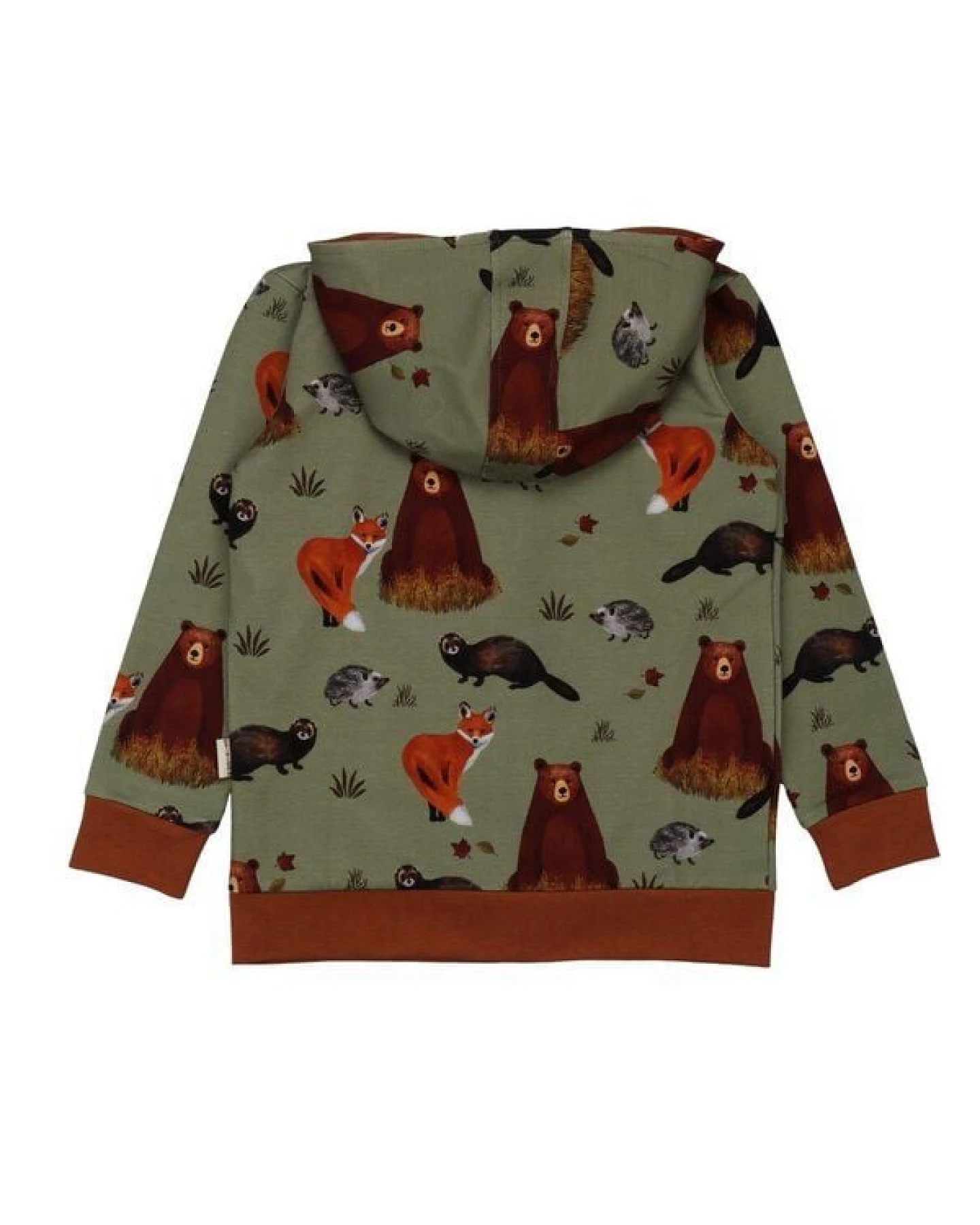 Kinder Sweatjacke Bio-Baumwolle Autumland-Print, Kapuzenjacke, GOTS-zertifiziert, kuschelig weich, ideal zum Überziehen und Layern im Alltag von Walkiddy – Ansicht 4