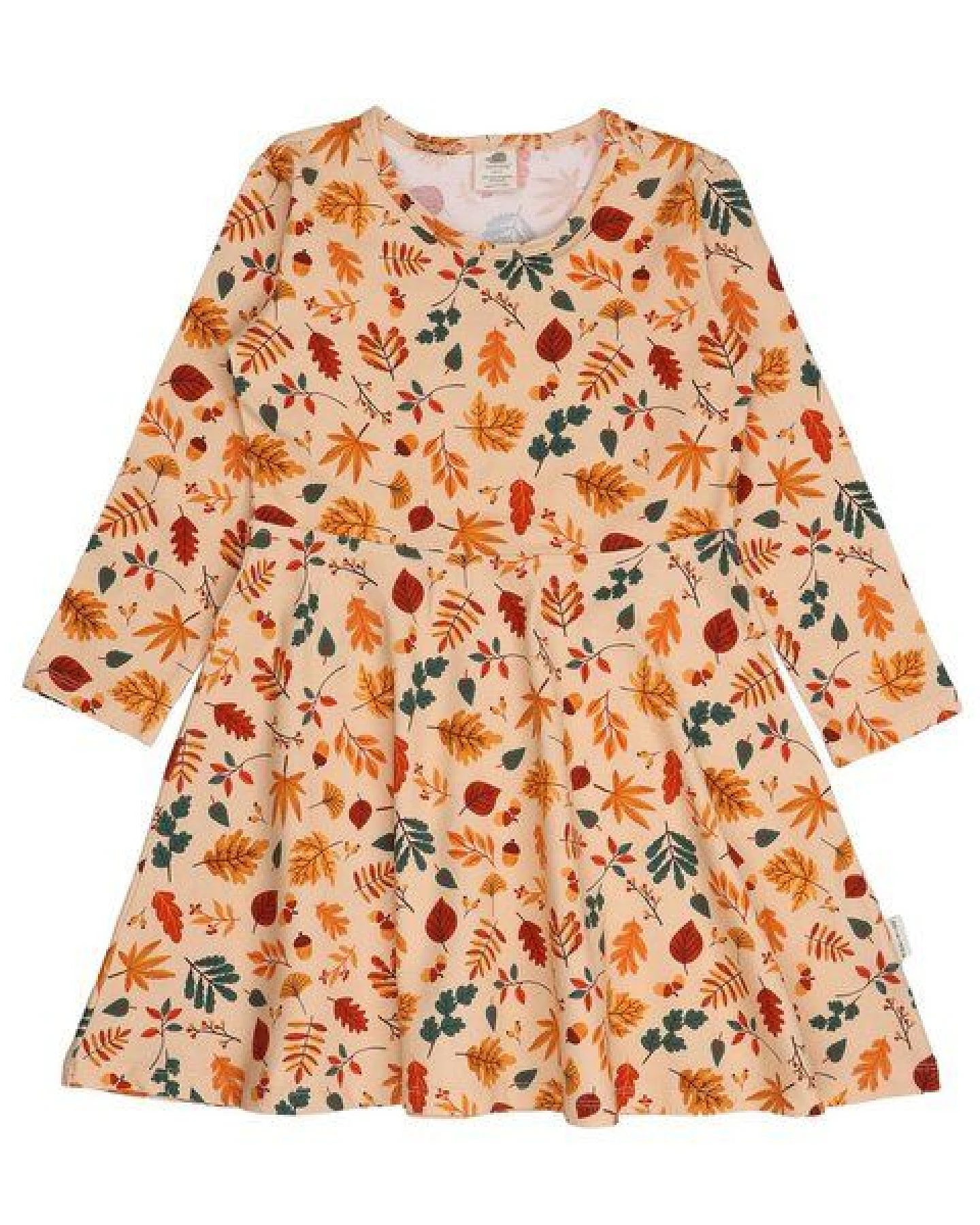 Kleinkinder Langarmkleid Autumn Leaves aus weicher Baumwolle von Walkiddy – Ansicht 2