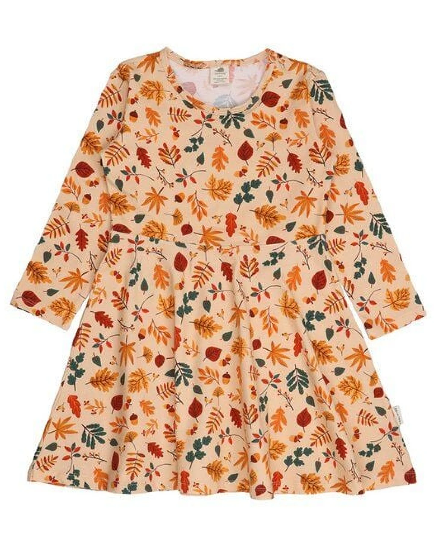 Kleinkinder Langarmkleid Autumn Leaves aus weicher Baumwolle von Walkiddy – Ansicht 2