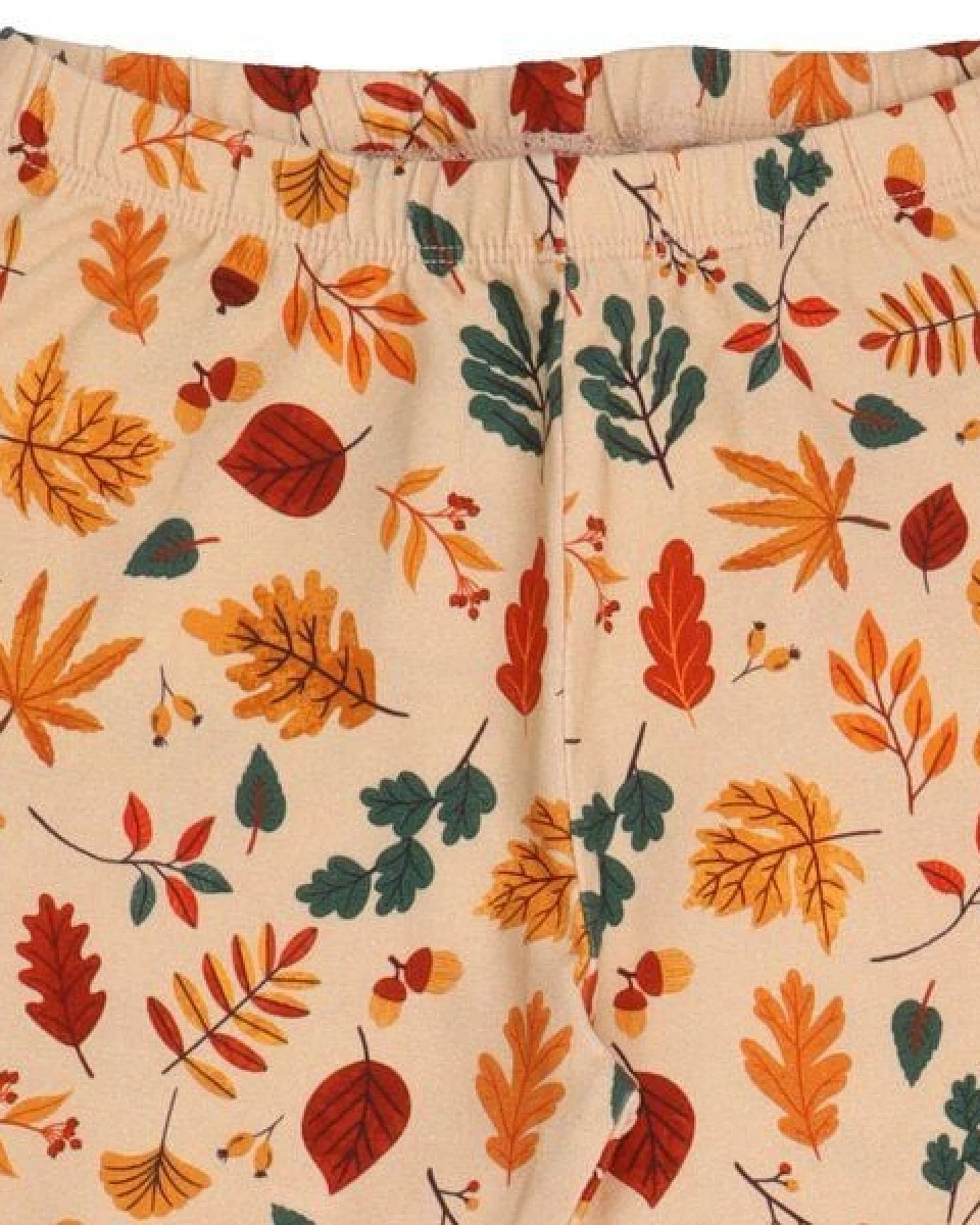 Kinder Leggings Bio-Baumwolle GOTS Autumn Leaves von Walkiddy, bequeme Hose mit herbstlichem Blätterprint, elastischem Bund, hautfreundlich, nachhaltig produziert für Alltag und Kita – Ansicht 4
