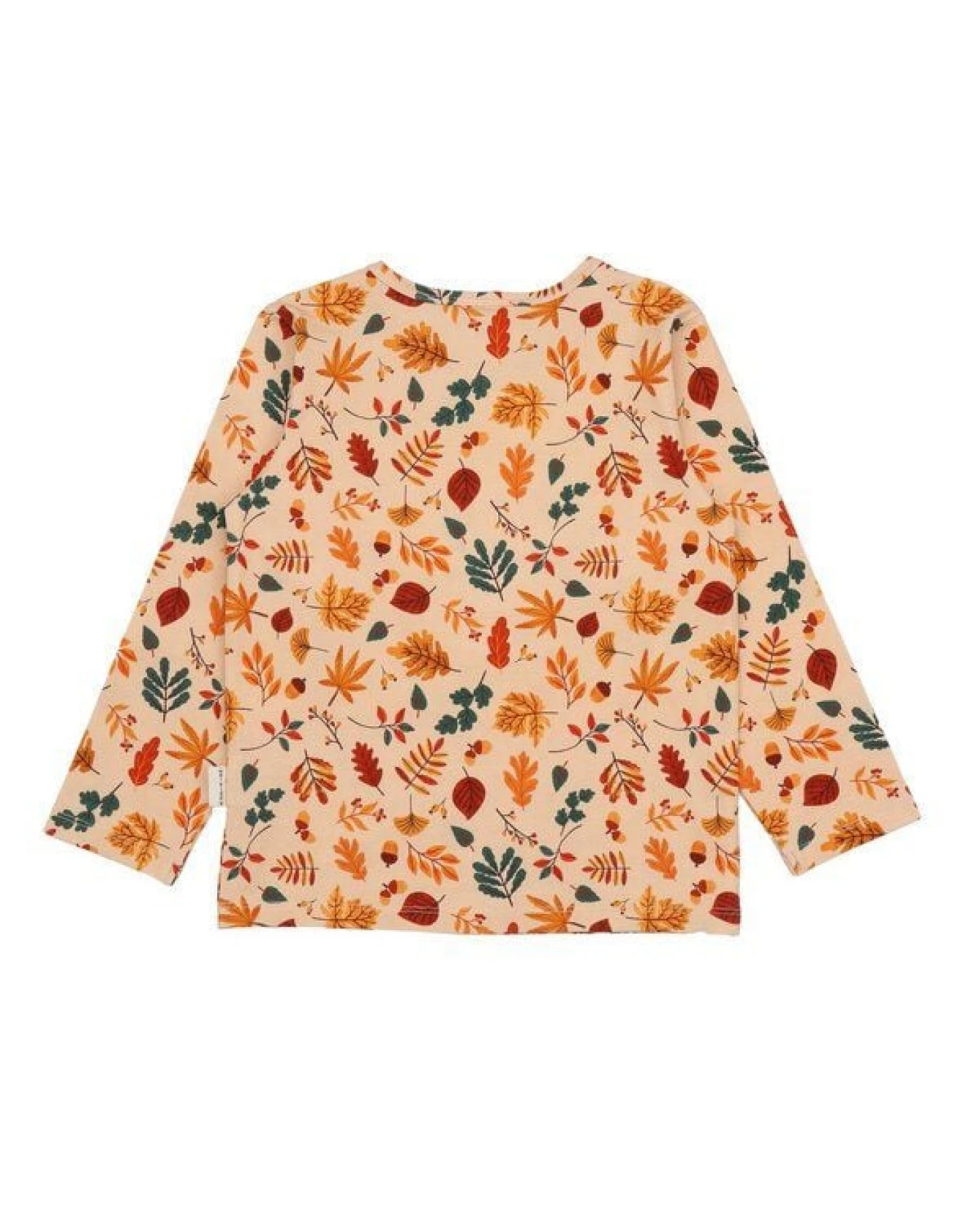 Kinder Langarmshirt GOTS-zertifiziert aus Bio-Baumwolle mit Herbstblätter-Muster – Walkiddy – Ansicht 3