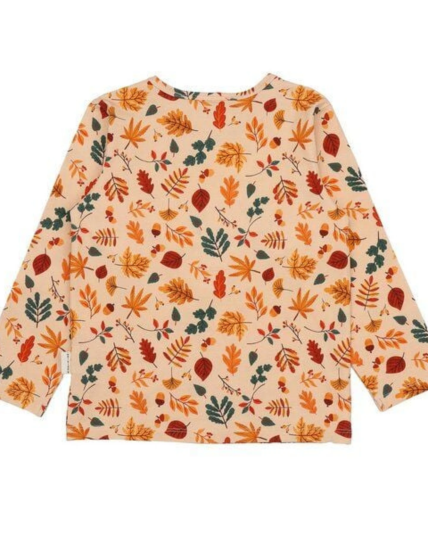 Kinder Langarmshirt GOTS-zertifiziert aus Bio-Baumwolle mit Herbstblätter-Muster – Walkiddy – Ansicht 3