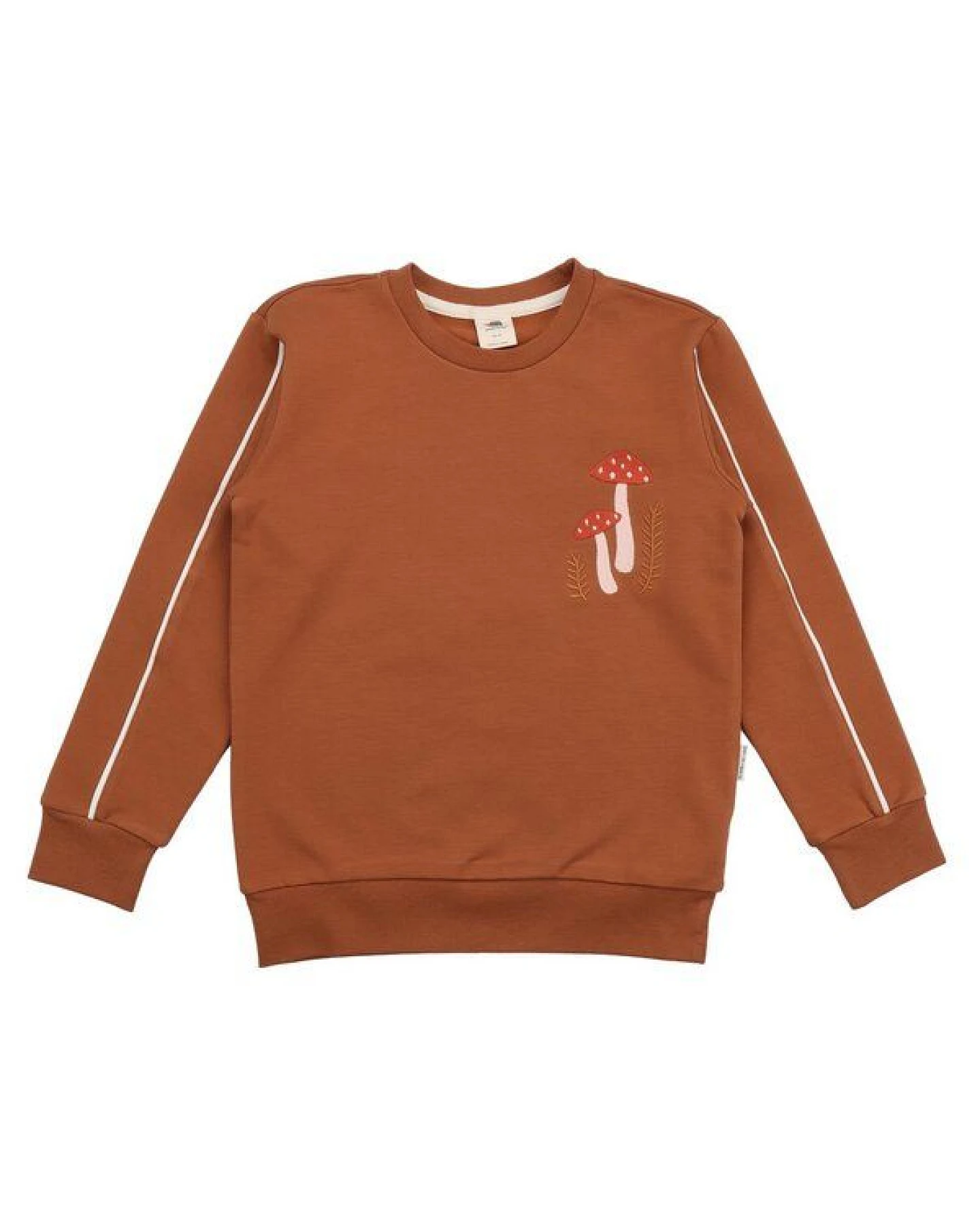 Kinder Sweatshirt GOTS-zertifiziert aus Bio-Baumwolle, braun mit Herbstblättern, langarm – Walkiddy, weich & hautfreundlich – Ansicht 2
