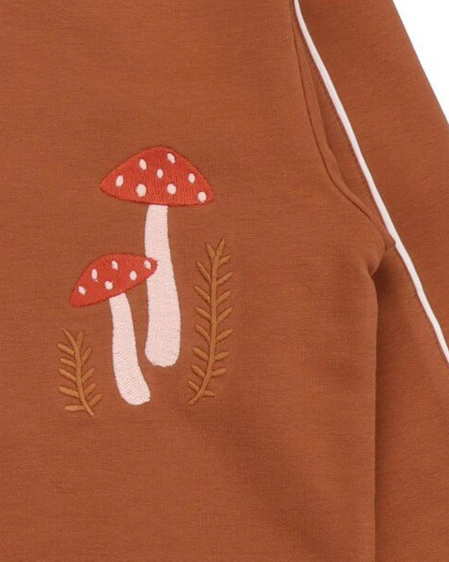 Kinder Sweatshirt GOTS-zertifiziert aus Bio-Baumwolle, braun mit Herbstblättern, langarm – Walkiddy, weich & hautfreundlich – Ansicht 3