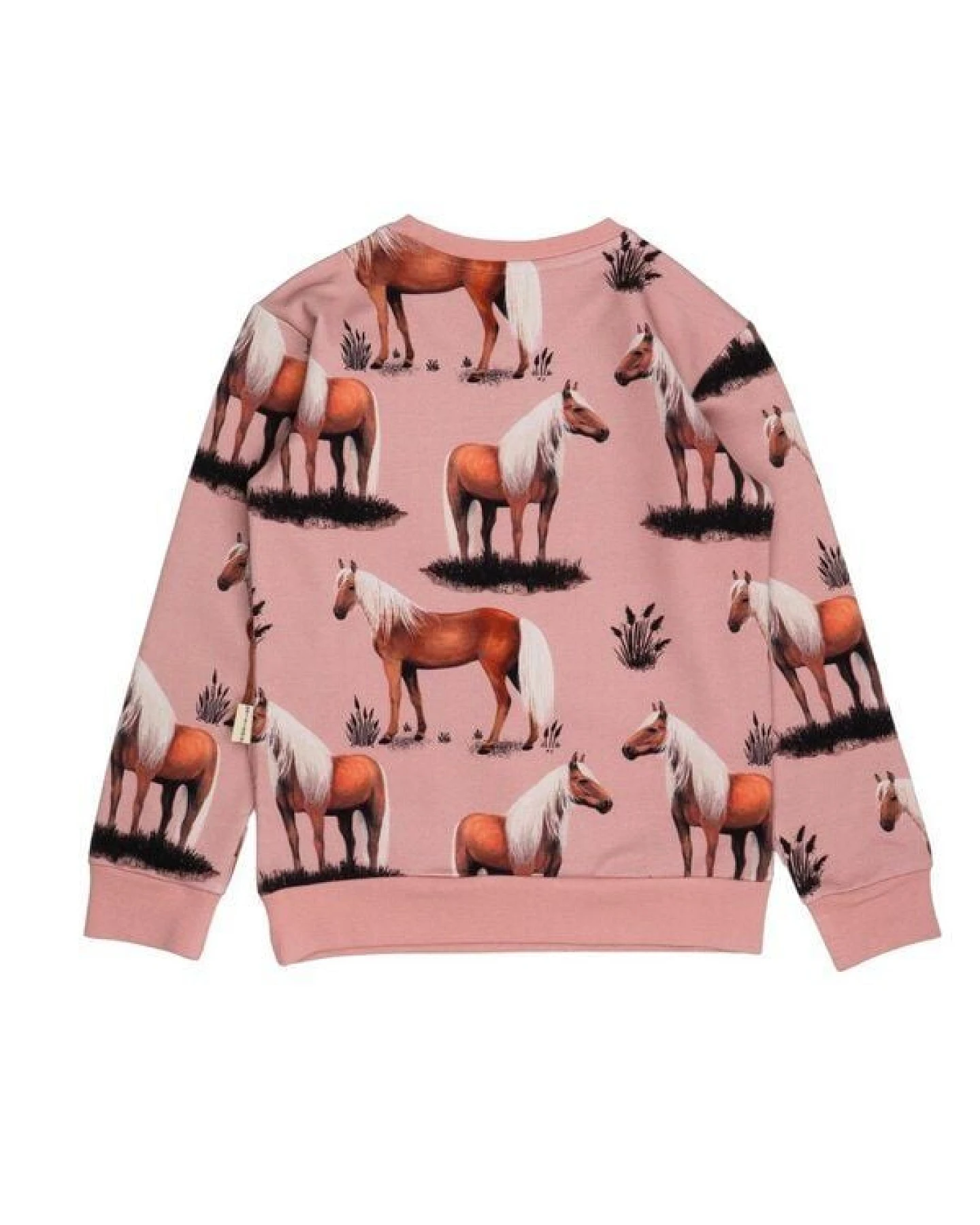 Kinder Sweatshirt Bio-Baumwolle GOTS "Beauty Horses" rosa – veganes, fair produziertes Walkiddy Pferde-Sweatshirt, kuschelig für pferdebegeisterte Kids im Alltag und in der Schule – Ansicht 4