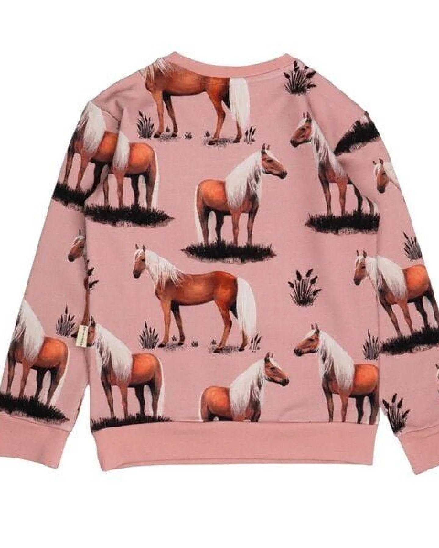 Kinder Sweatshirt Bio-Baumwolle GOTS "Beauty Horses" rosa – veganes, fair produziertes Walkiddy Pferde-Sweatshirt, kuschelig für pferdebegeisterte Kids im Alltag und in der Schule – Ansicht 4