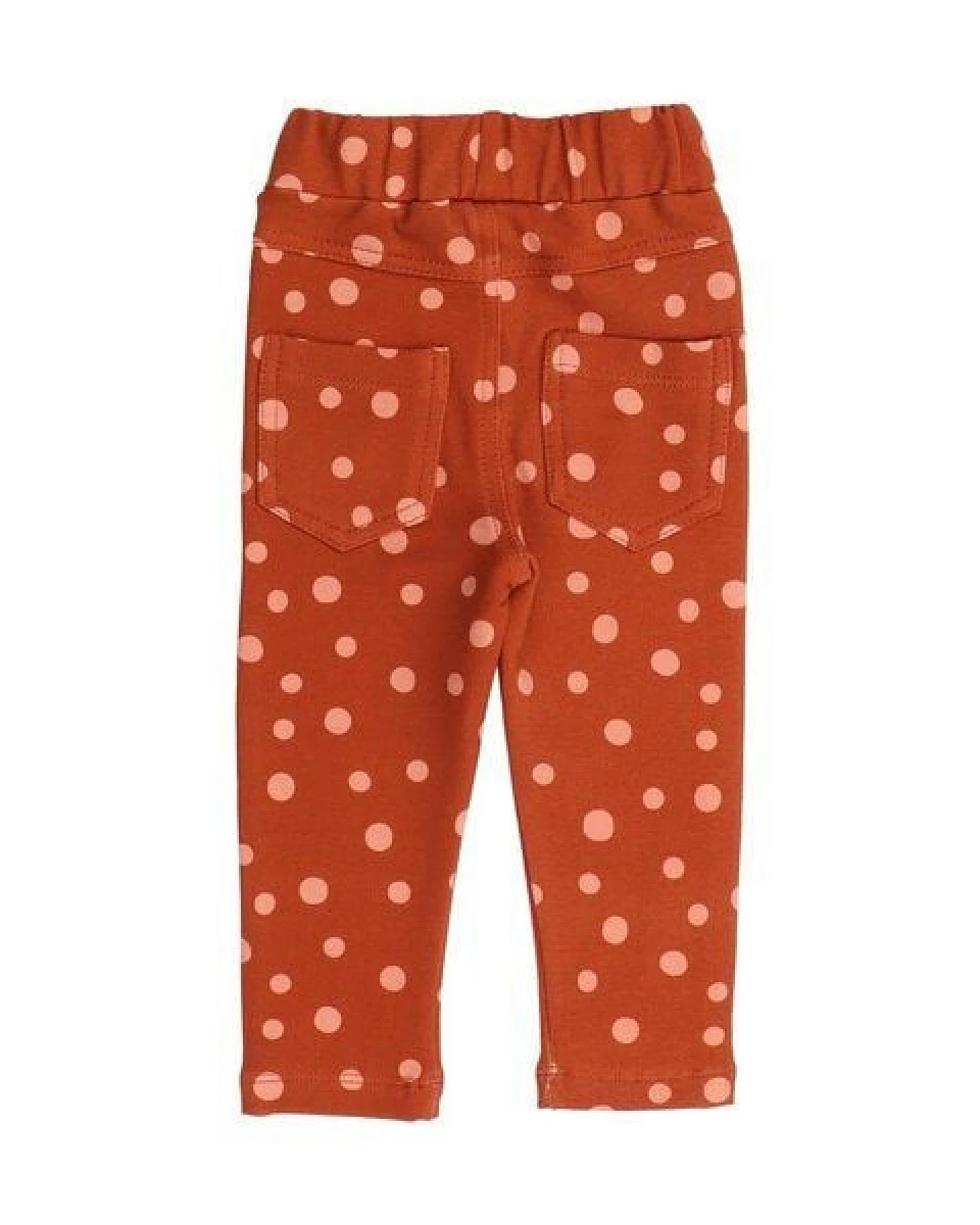 Kinder Sweat-Leggings GOTS-zertifiziert aus Bio-Baumwolle braun mit Punkten – Walkiddy – Ansicht 3