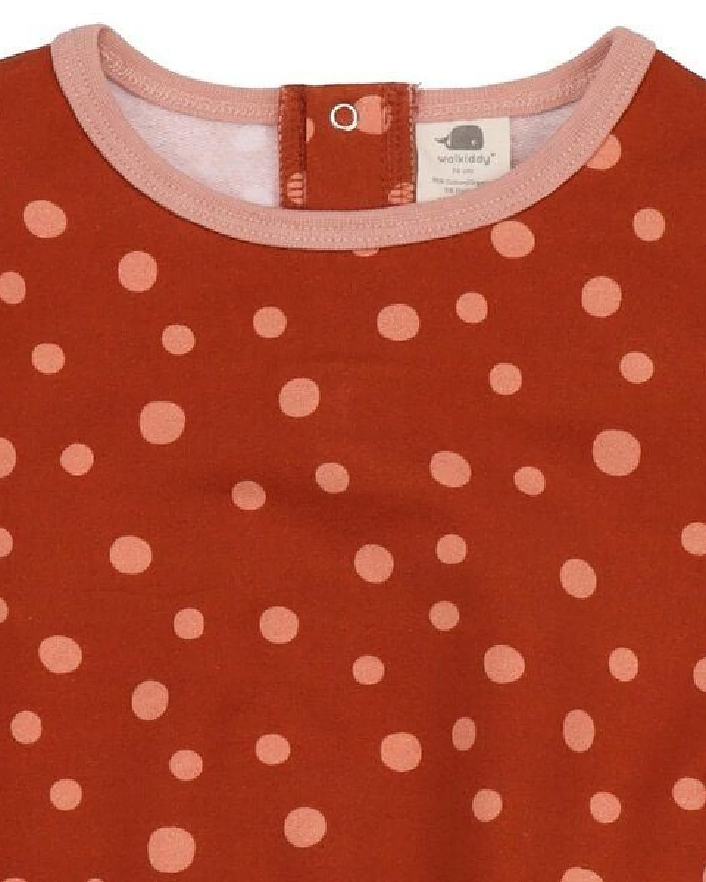 Kinder Sweatshirt GOTS zertifiziert, Bio-Baumwolle, braun, Punkte-Muster, weich, bequemer Schnitt – Walkiddy – Ansicht 4