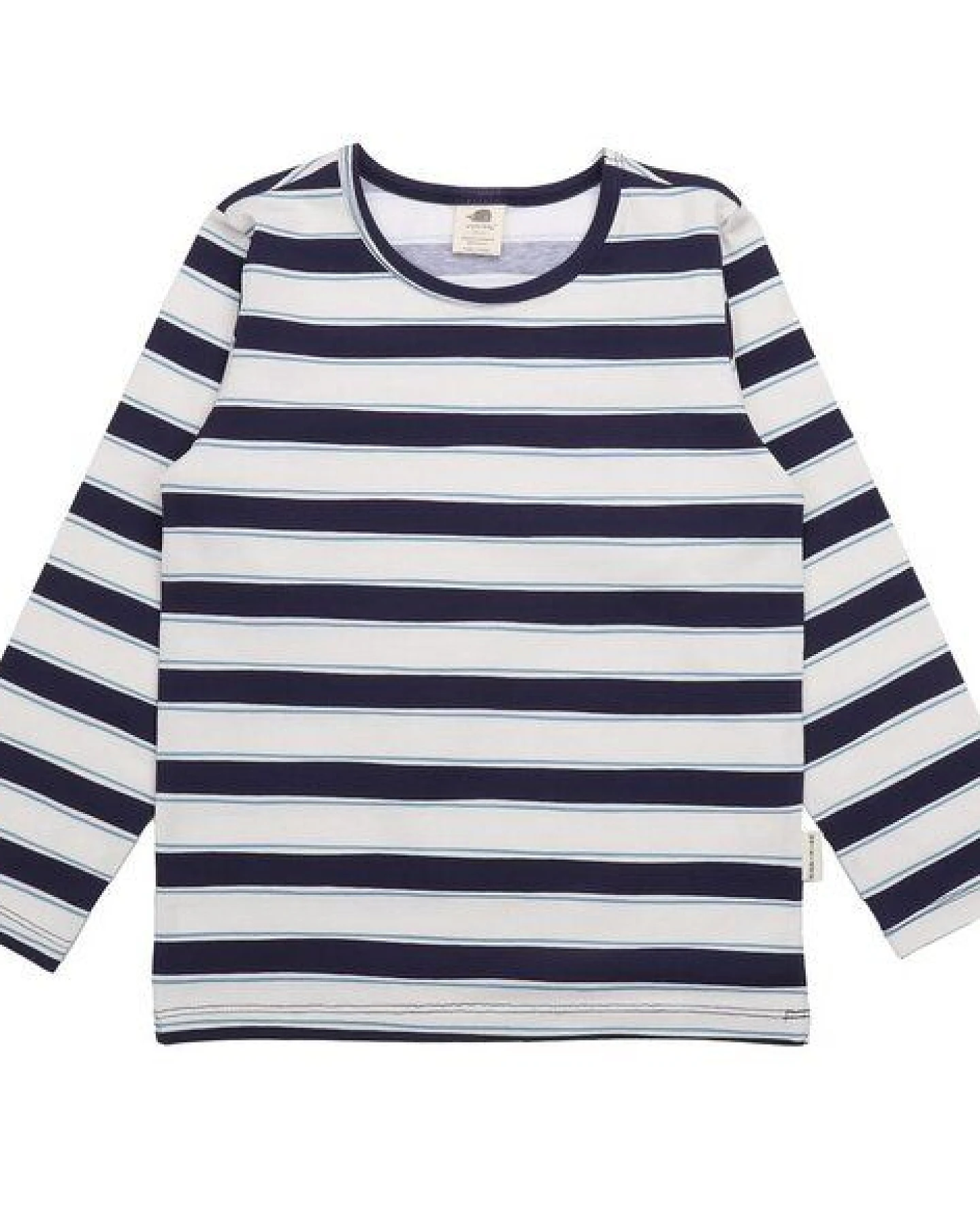 Kinder Langarmshirt GOTS-zertifiziert aus Bio-Baumwolle blau-weiß gestreift – Walkiddy – Ansicht 3
