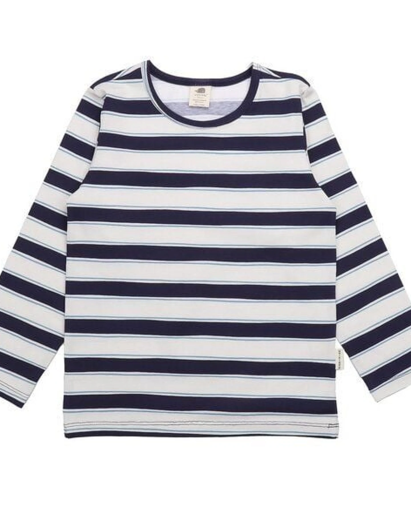 Kinder Langarmshirt GOTS-zertifiziert aus Bio-Baumwolle blau-weiß gestreift – Walkiddy – Ansicht 3