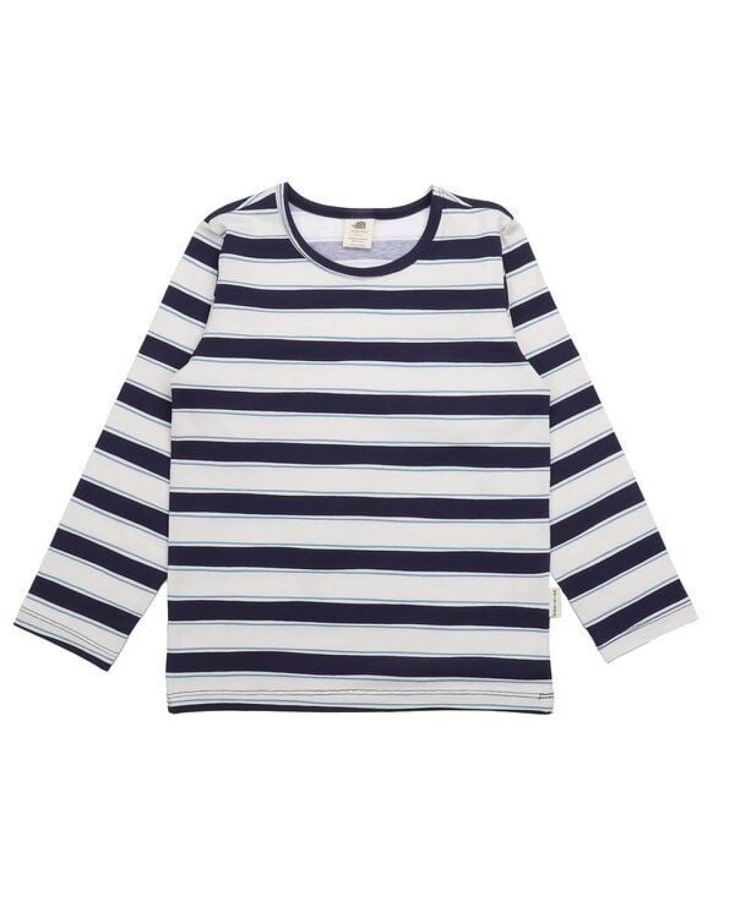 Kinder Langarmshirt GOTS-zertifiziert aus Bio-Baumwolle blau-weiß gestreift – Walkiddy – Ansicht 3