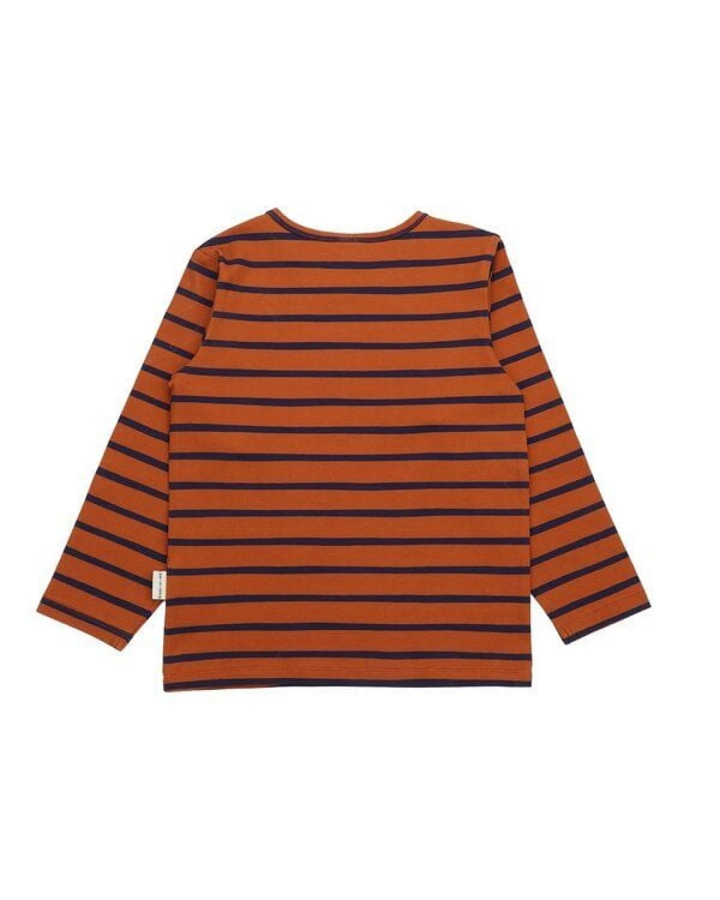 Kinder Langarmshirt GOTS-zertifiziert aus Bio-Baumwolle braun-orange gestreift – Walkiddy – Ansicht 4