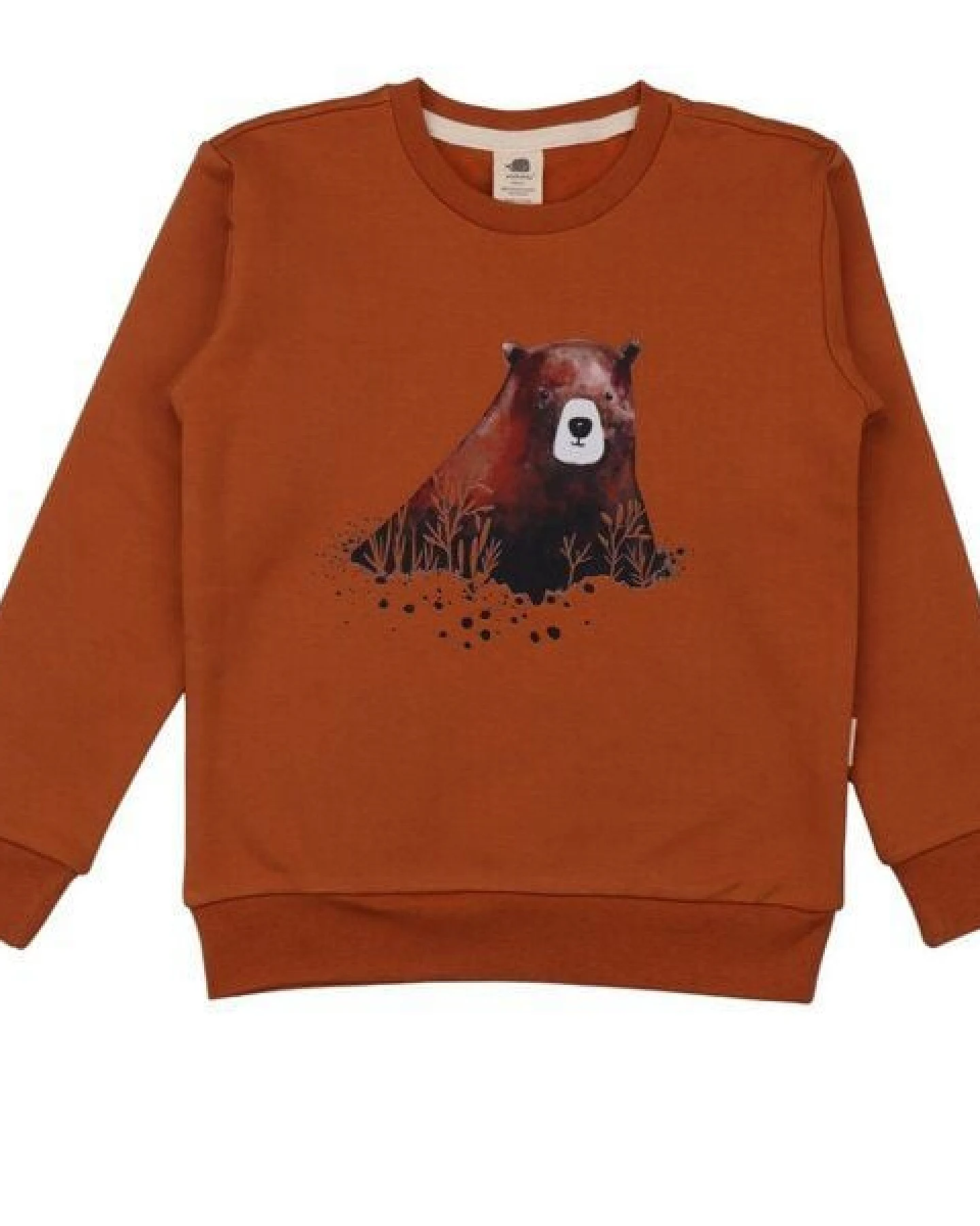 Kinder Sweatshirt GOTS-zertifiziert aus Bio-Baumwolle, braun mit Tiermotiv, langarm – Walkiddy, weich & hautfreundlich für Alltag und Kindergarten – Ansicht 2