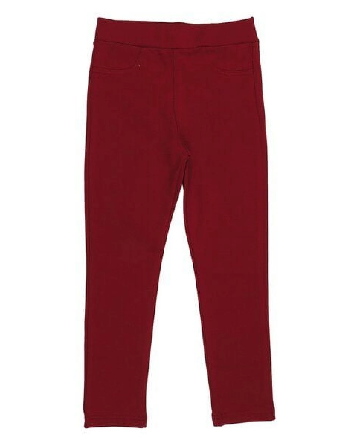 Kinder Sweat-Leggings GOTS-zertifiziert aus Bio-Baumwolle mit Elasthan, bordeaux – Walkiddy, weich, elastischer Bund, alltagstauglich – Ansicht 2