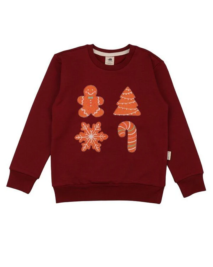 Kinder Sweatshirt aus Bio-Baumwolle in Burgund, GOTS-zertifiziert, kuschelig, strapazierfähig, pflegeleicht und vielseitig kombinierbarer Allrounder von Walkiddy